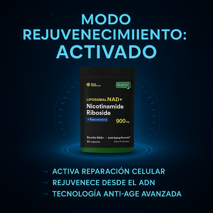 NAD + Resveratrol - Cápsulas de Reparacion Celular Antienvejecimiento y Energía Extra (80 Capsulas)